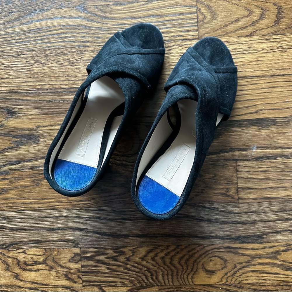 Stuart Weitzman Black Suede Mules - Picture 5 of 16